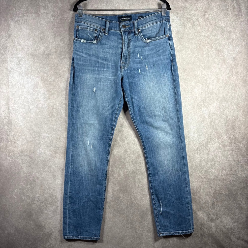 Lucky Brand Jeans Mens Size 32x30 Blue 121 Slim Distressed Denim Casual Stretch